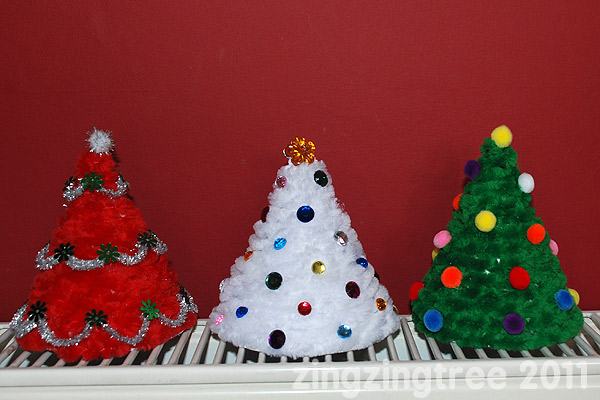 Yarn Wrap Cone Christmas Tree Craft