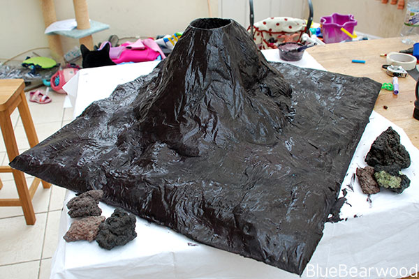 How To paint a DIY  A Paper Mache Volcano