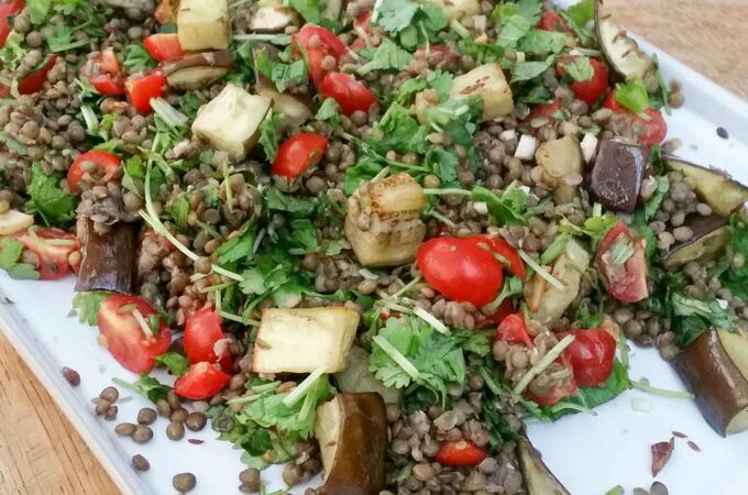 Tasty Aubergine & Lentil Salad Recipe