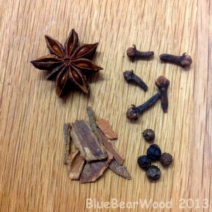 Star Anise clove cinnamon black pepper