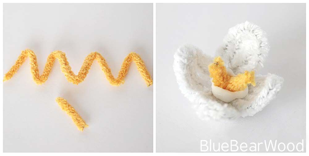 Photo shows how to make the pipe cleaner stamen