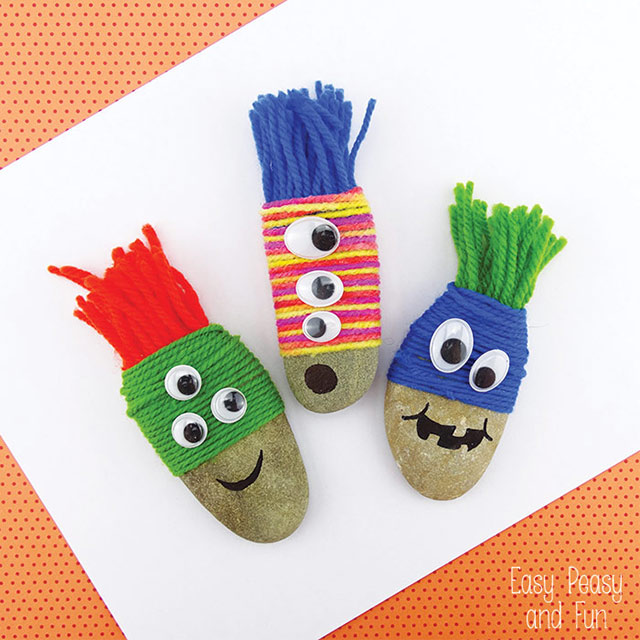 Adorable Rock Yarn Monsters