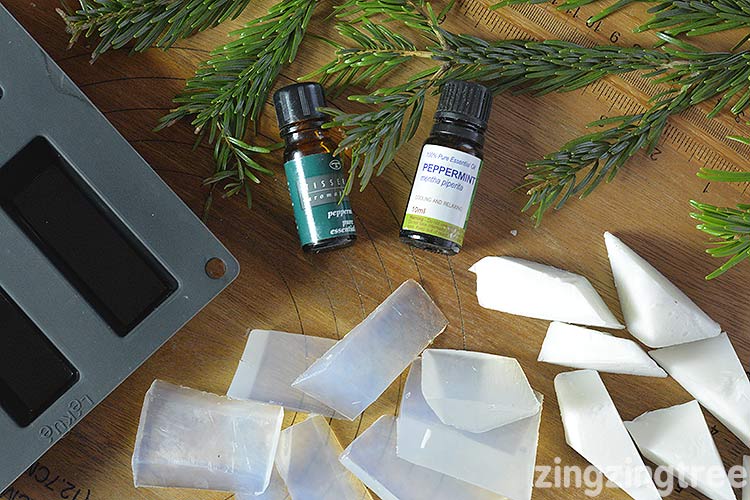 Materilas needed to make candy cane soap