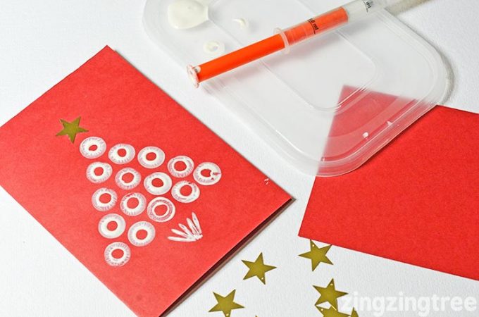 Kids Craft Monoprint Christmas Tree Christmas Card