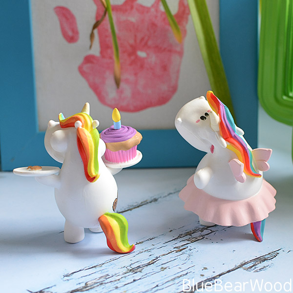 Back Of The Bullyland Chubby Unicorn Birthday and Fairy Collectible 