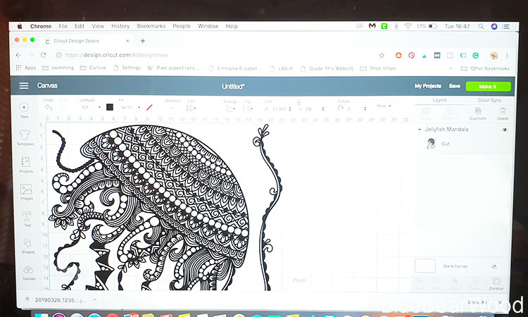 Jelly Fish Mandala Design in Cricut Design Space