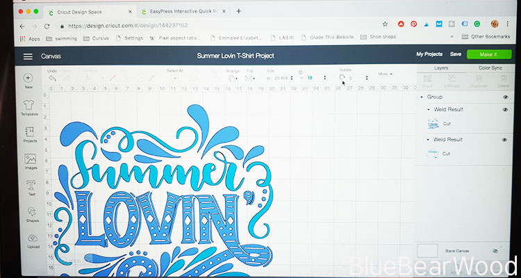 Summer Lovin Design Image In Cricut Design SPace