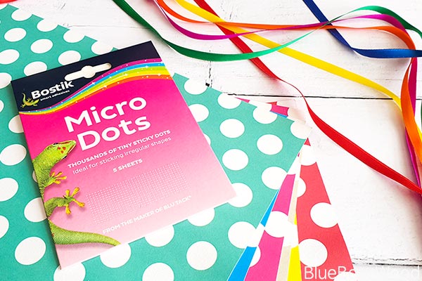 Materilas Required Bostik Micro Dots' 12"x12" Patterned Paper, 9mm ribbon