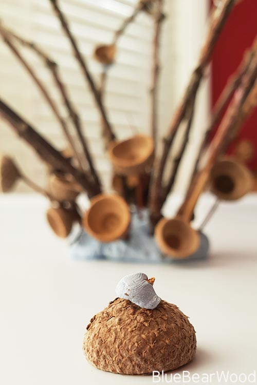 Acorn Cup With Blu Tack On it.
