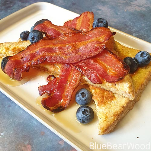 Eggy Bread Bacon And Maple Syrup