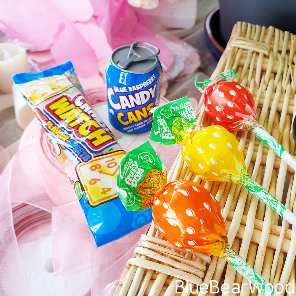 Lollies Candy Watch And Candy Cans From The Vegetarian Sweet Hamper