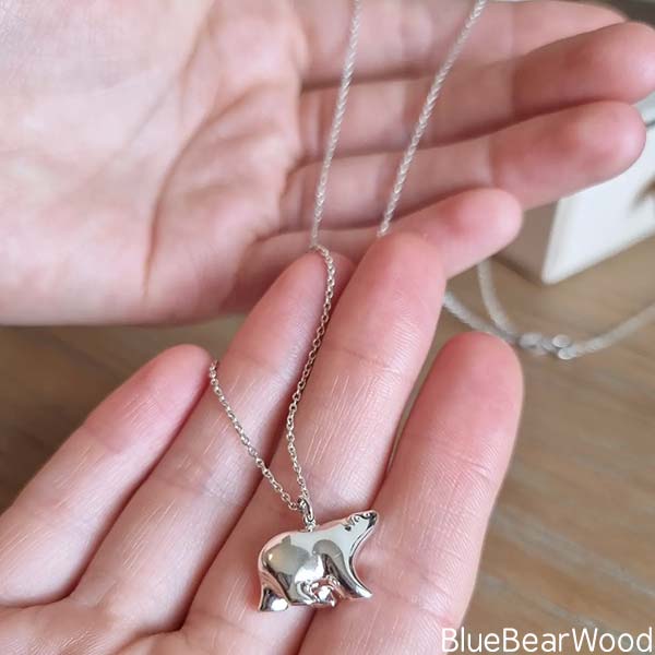 Polar Bear Pendant Necklace Made From Ethical Sterling Silver Jewellery