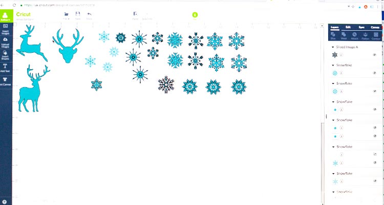 Cricut Stags And Snowflakes Set Out In Design Space