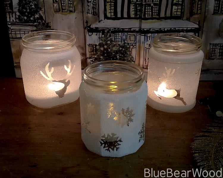 DIY Frosted Luminaries With Battery Tea Lights Inside
