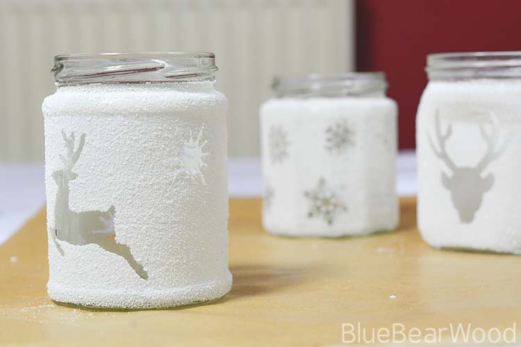 DIY Frosted Winter Luminaries