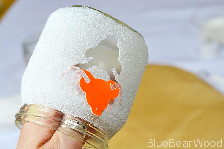 Peeling window cling off a diy frosted luminary