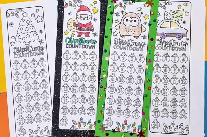 Christmas Countdown Calendar Colouring in Pages